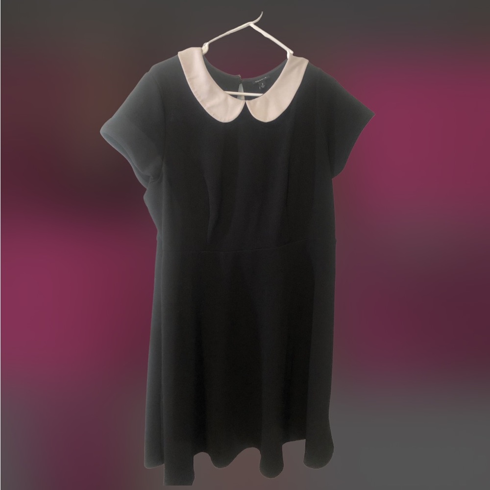 Torrid 2 Collared Black Skater Skirt Dress - Wednesday / Goth / Date Night